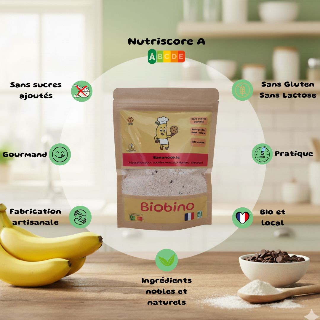 Bananookie - la préparation pour Cookies Sains et Gourmands