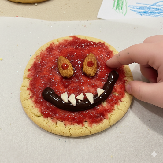 Cookie en forme de monstre d'Haloween, sans sucres