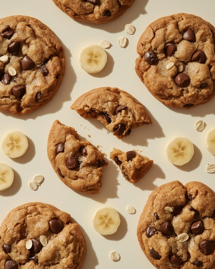 Image de cookie sains à la banane et aux pépites de chocolat