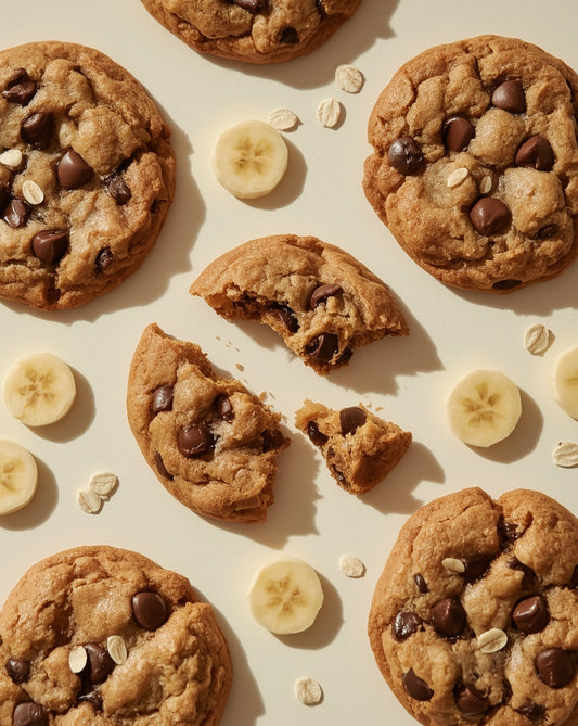 Image de cookie sains à la banane et aux pépites de chocolat