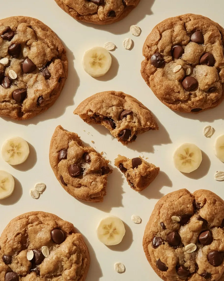 Image de cookie sains à la banane et aux pépites de chocolat