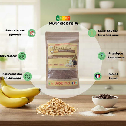 Floconimo - le mix  petit déjeuner unique pour Porridges, Pancakes, Mug Cakes...