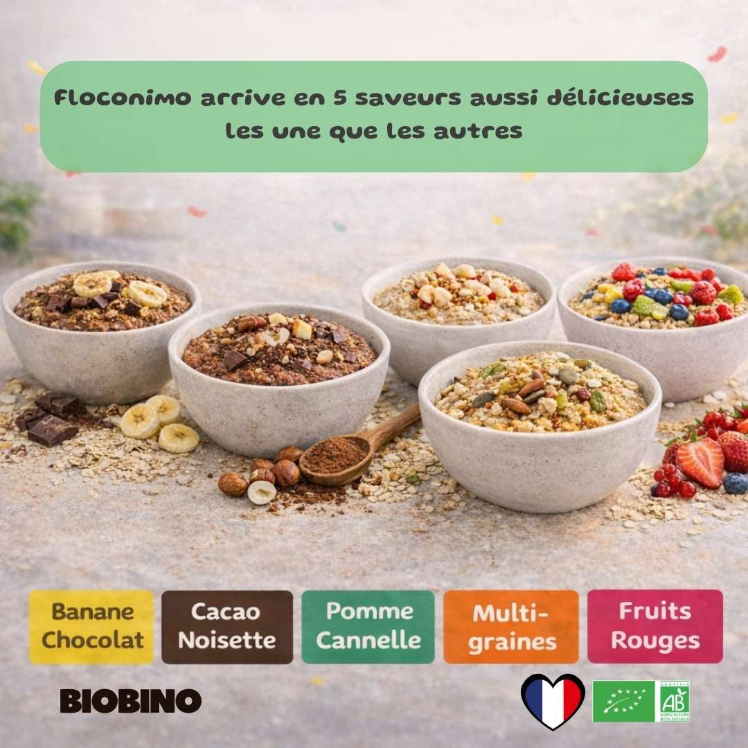 Floconimo - le mix  petit déjeuner unique pour Porridges, Pancakes, Mug Cakes...