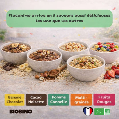 Floconimo - le mix  petit déjeuner unique pour Porridges, Pancakes, Mug Cakes...