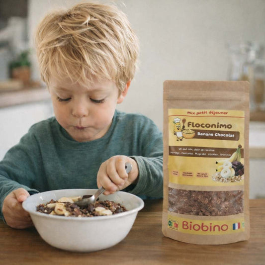 Floconimo - le mix  petit déjeuner unique pour Porridges, Pancakes, Mug Cakes...