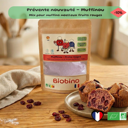 Préparation Muffins Bio Enfants - Chocolat & Fruits Rouges